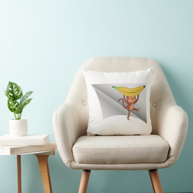 Aap met banaan onder de patch kussen (Stoel)