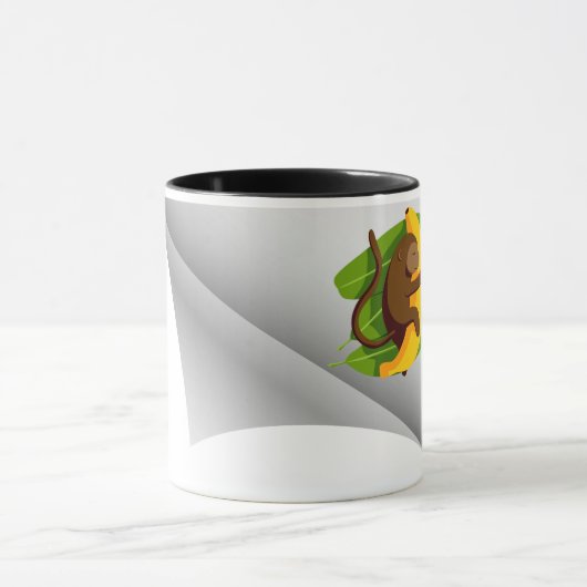 Aap met banaan onder de patch mok (Midden)
