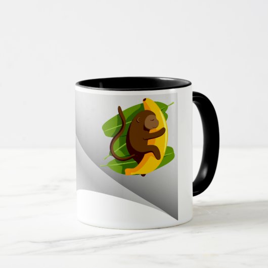 Aap met banaan onder de patch mok (Voorkant rechts)