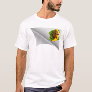 Aap met banaan onder de patch t-shirt