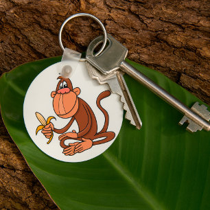 Aap Met Banaan Sleutelhanger