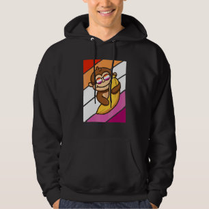 Aap Met Banaan Trots Lesbische Vlag Lgbtq Trots Hoodie