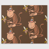 aap met bananen cadeaupapier (Vlak)