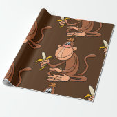 aap met bananen cadeaupapier (Uitgerold)