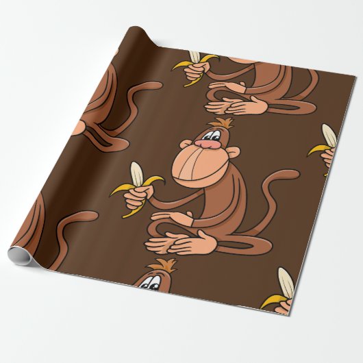 aap met bananen cadeaupapier (Uitgerold)