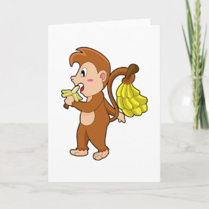 Aap met bananen kaart
