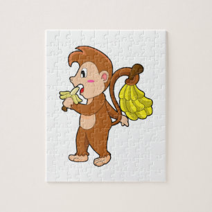 Aap met bananen legpuzzel