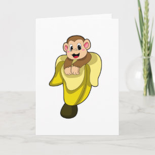 Aap met bananenschil kaart
