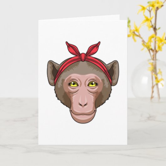 aap met Bandana Kaart (Gele Bloem)