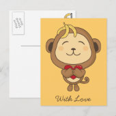 aap met Briefkaart van liefde (Voorkant / Achterkant)