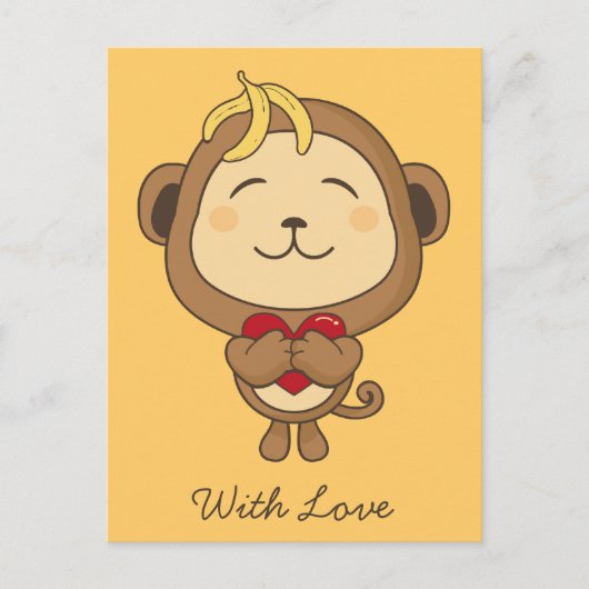 aap met Briefkaart van liefde (Voorkant)