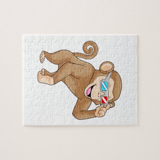 aap met bril legpuzzel (Horizontaal)