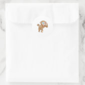 aap met bril ronde sticker (Tas)