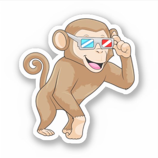 aap met bril sticker (Voorkant)