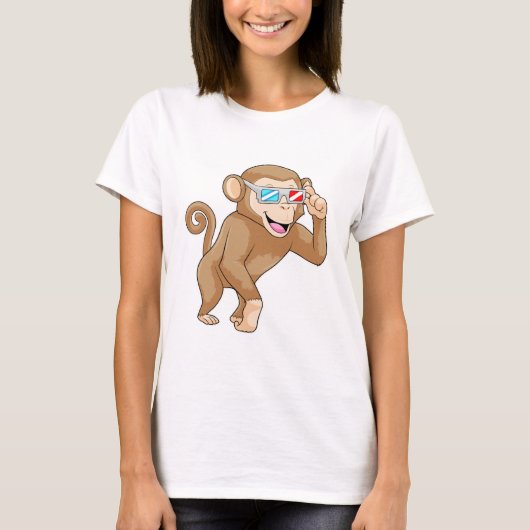 aap met bril t-shirt (Voorkant)
