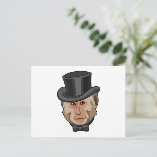 aap met Cylinder Briefkaart (Staand voorkant)