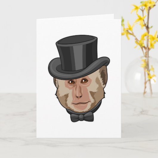 aap met Cylinder Kaart (Gele Bloem)