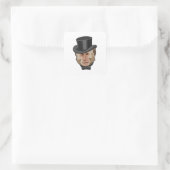 aap met Cylinder Vierkante Sticker (Tas)