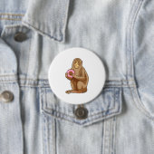 aap met Donut Ronde Button 7,6 Cm (In situ)