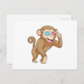 Aap met een bril briefkaart (Voorkant / Achterkant)