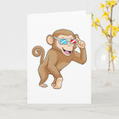 Aap met een bril kaart (Gele Bloem)