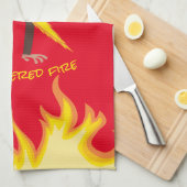 aap met een vlammenwerper theedoek (Quarter Fold)