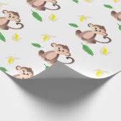 aap met geelglas van banaan, geel groen cadeaupapier (Hoek)