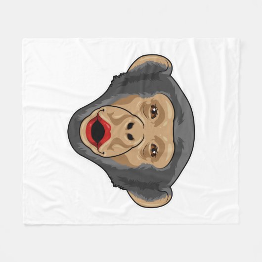 aap met Kiss-mond Fleece Deken (Voorkant (Horizontaal))