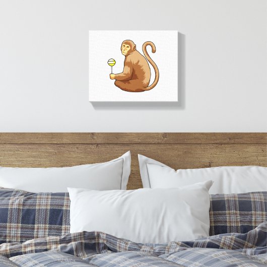 aap met Lollipop Canvas Afdruk (Insitu (Slaapkamer))