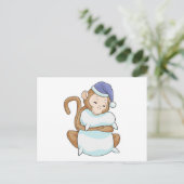 aap met Pillow en Sleepyhead Briefkaart (Staand voorkant)