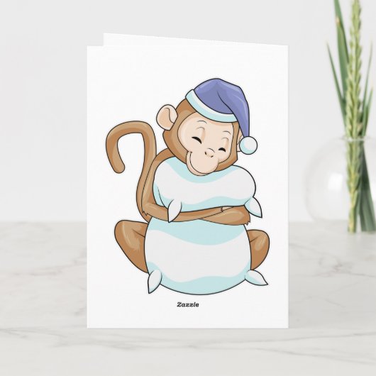 aap met Pillow en Sleepyhead Kaart (Achterkant)