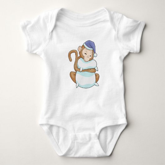 aap met Pillow en Sleepyhead Romper (Voorkant)
