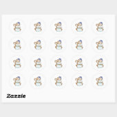 aap met Pillow en Sleepyhead Ronde Sticker (Vel)