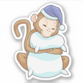 aap met Pillow en Sleepyhead Sticker (Voorkant)