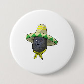 aap met riem pet ronde button 7,6 cm (Voorkant)