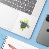 aap met riem pet sticker (Laptop met iPhone)