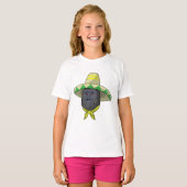 aap met riem pet t-shirt (Voorkant volledig)