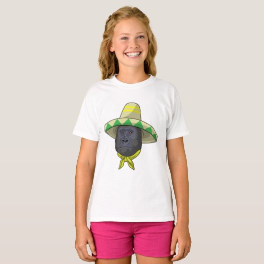 aap met riem pet t-shirt (Voorkant volledig)
