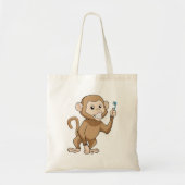 aap met tandenborstel tote bag (Voorkant)