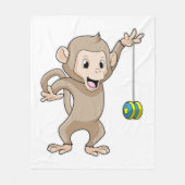 aap met Yo-yo Fleece Deken (Voorkant)