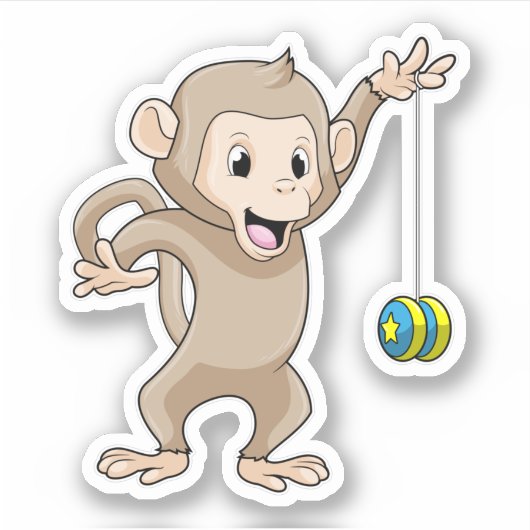 aap met Yo-yo Sticker (Voorkant)