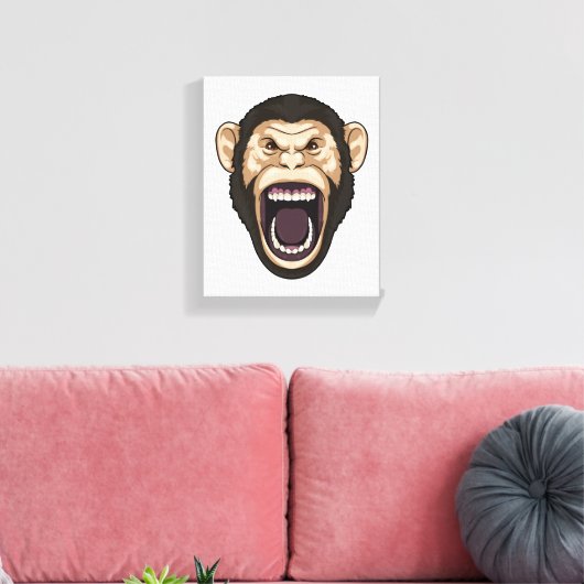 aap met zwarte stoelen canvas afdruk (Insitu (Woonkamer))