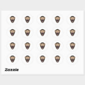 aap met zwarte stoelen ronde sticker (Vel)