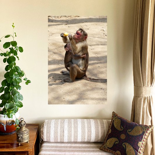 aap - Moeders ontbijt Canvas Afdruk