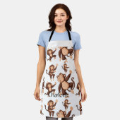 Aap naadloos patroon Aangepaste naam Schort (Gedragen)