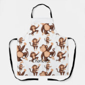 Aap naadloos patroon Aangepaste naam Schort (Voorkant)