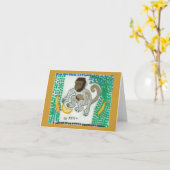 Aap Notecard Kaart (Gele Bloem)