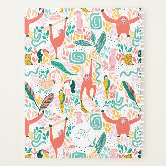 Aap Oerwoud Dieren Tropische bladeren Planner (Achterkant)