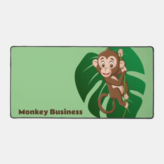 Aap op een Vine Design Desk Mat (Voorkant)