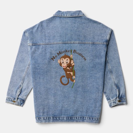 Aap op een wijnmoer ontwerp denim jas denim jacket (Achterkant)